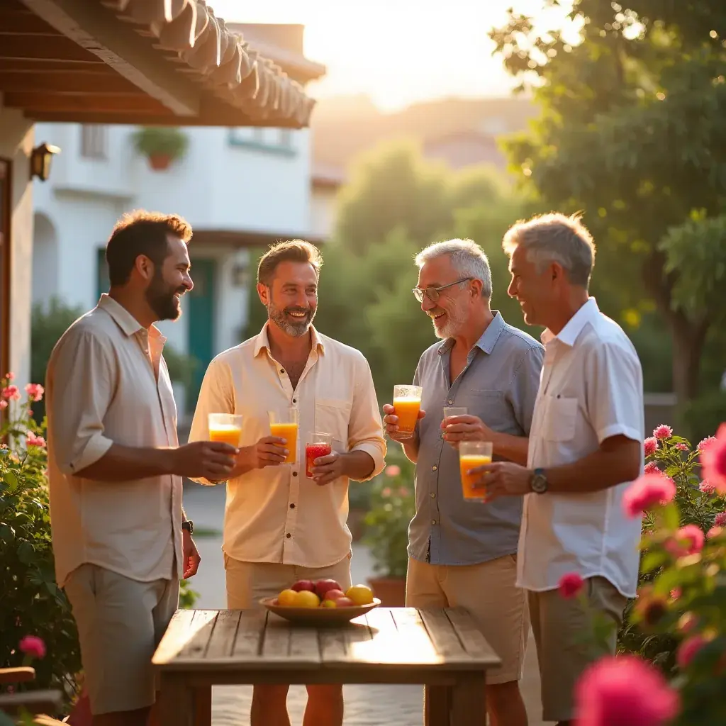 Hombre en un parque realizando ejercicios de estiramiento.